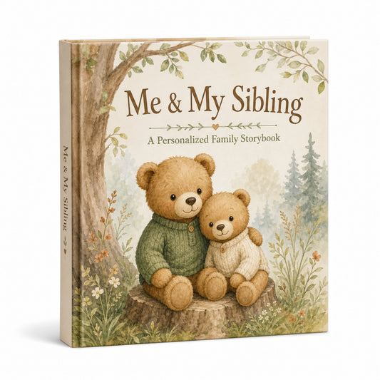 Personalized family storybook mockup on white background
