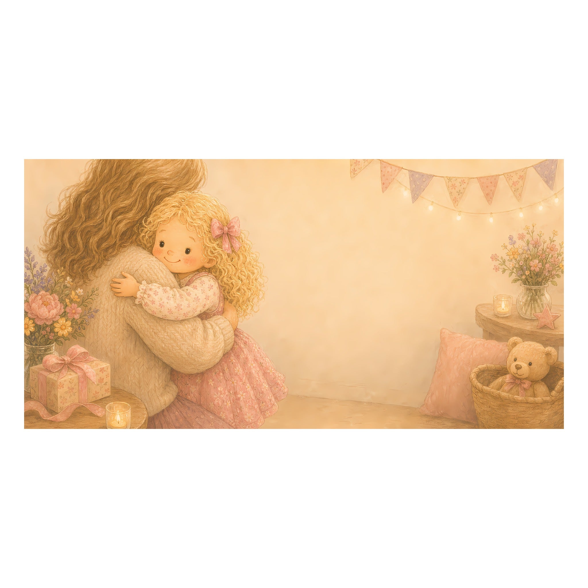 Inside preview scene from Personalized Baby Girl First Birthday Book